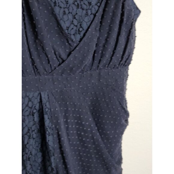 Madison Marcus Black Sleeveless Polka Dot & Lace Mini Dress Draped Side Medium - Picture 4 of 12